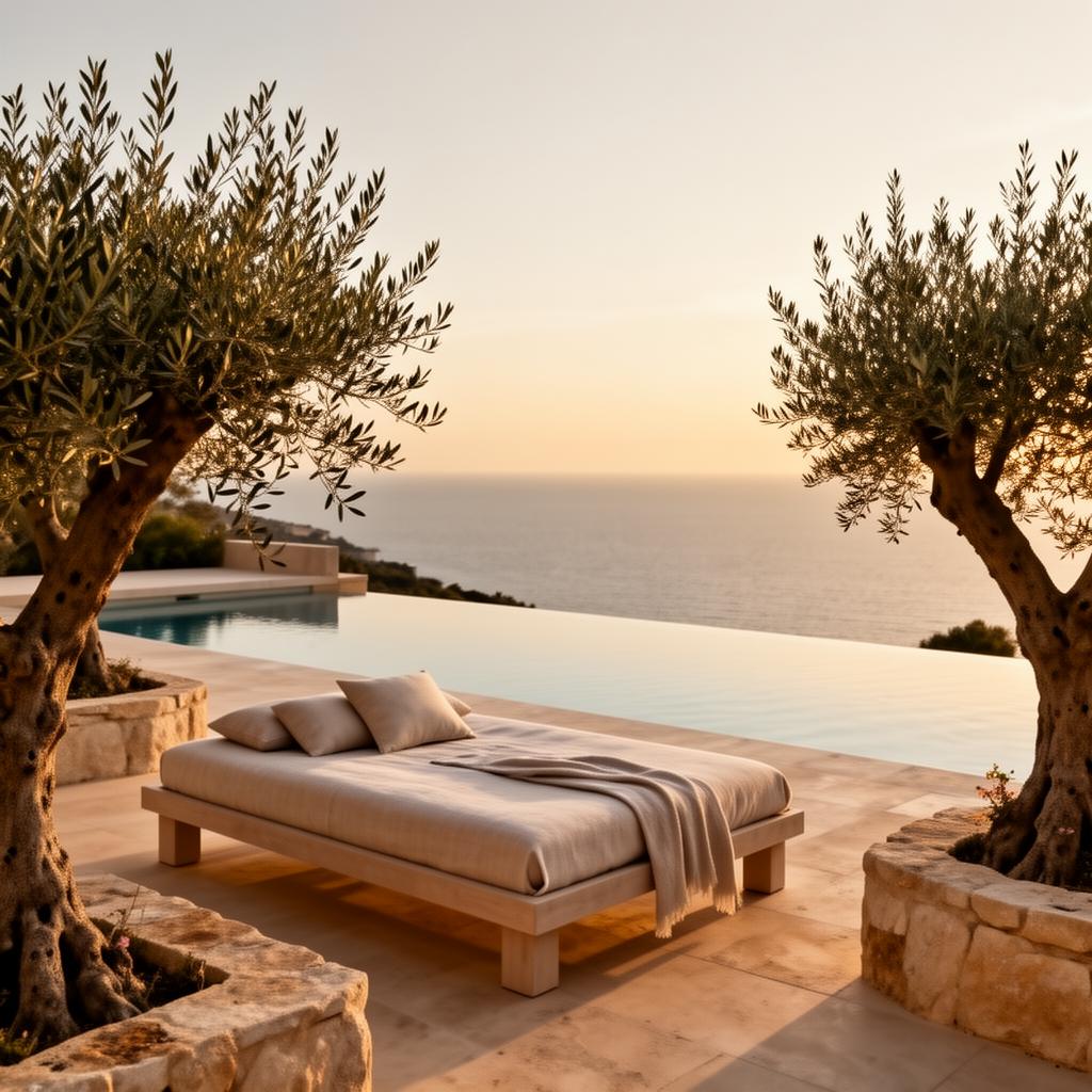 Terraza mediterránea con vistas al mar